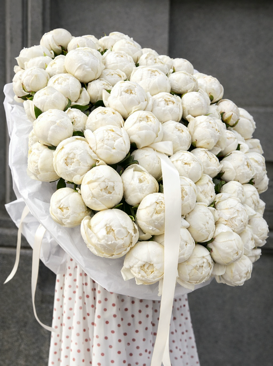 101 IVORY WHITE PEONIES