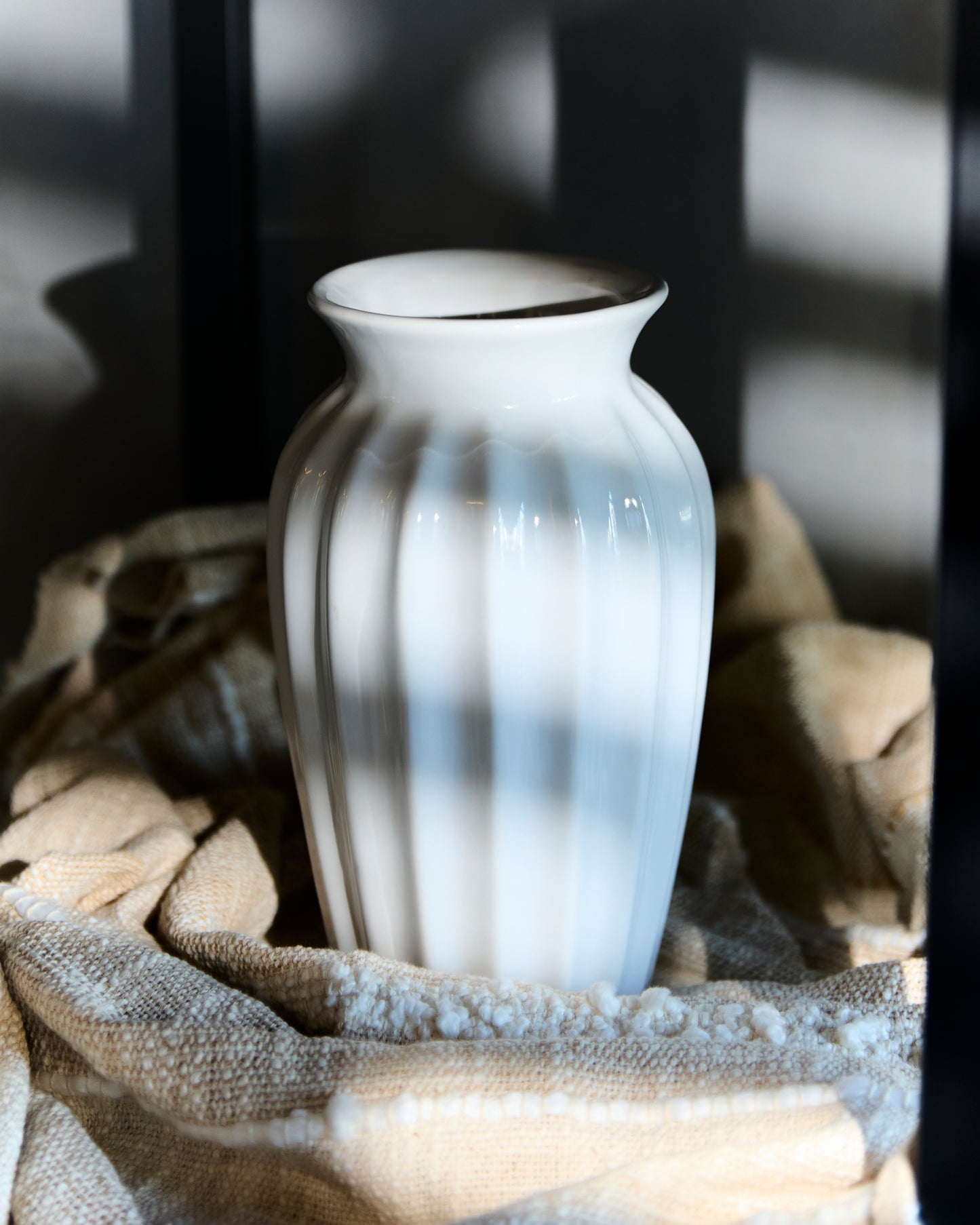 RIBBED IVORY VASE