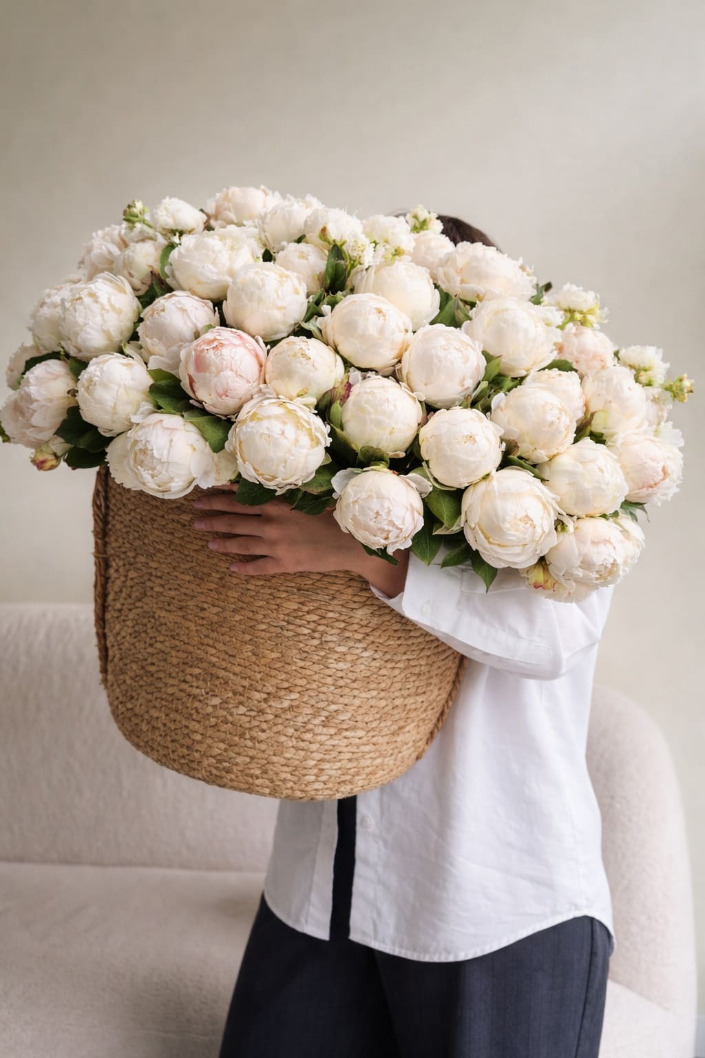 202 IVORY WHITE PEONIES