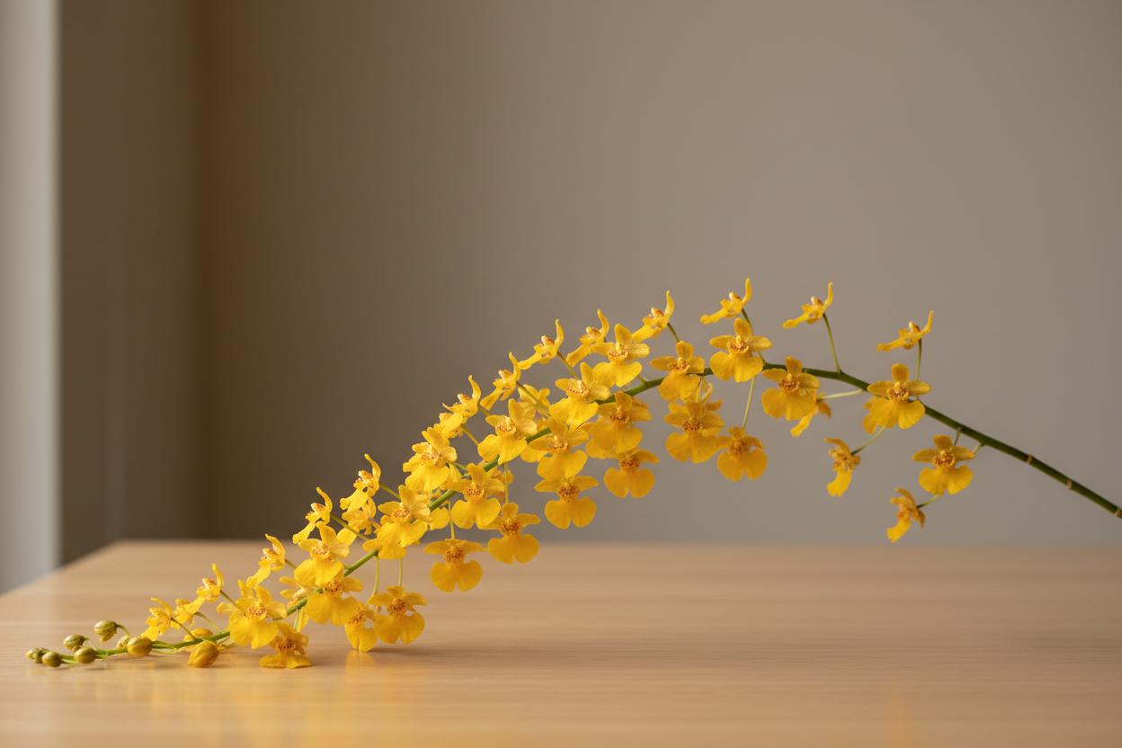one piece Onicidium Golden Shower on table 